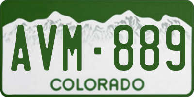 CO license plate AVM889
