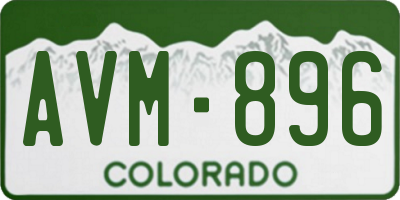 CO license plate AVM896
