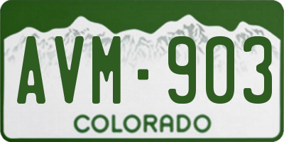 CO license plate AVM903