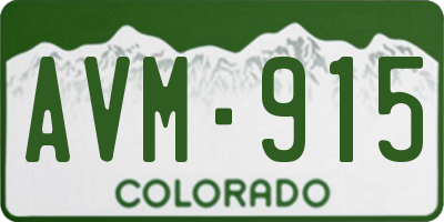 CO license plate AVM915