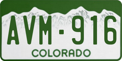 CO license plate AVM916
