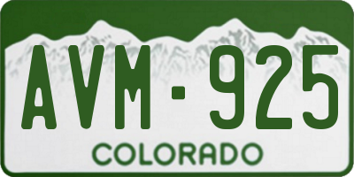 CO license plate AVM925