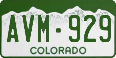 CO license plate AVM929