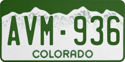 CO license plate AVM936