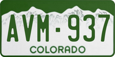 CO license plate AVM937