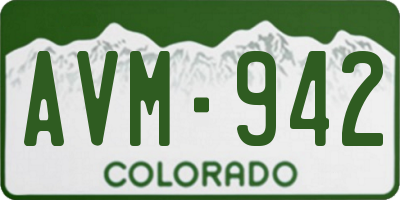 CO license plate AVM942