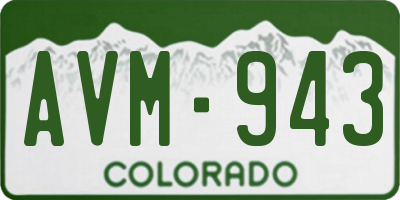 CO license plate AVM943