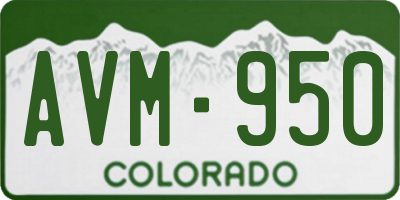 CO license plate AVM950