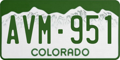 CO license plate AVM951