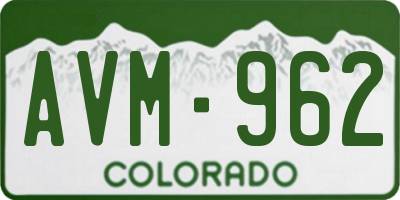 CO license plate AVM962