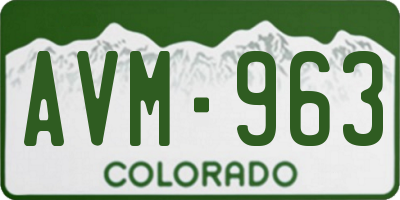 CO license plate AVM963