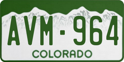 CO license plate AVM964