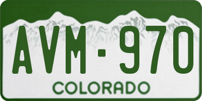 CO license plate AVM970