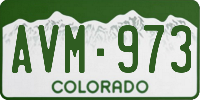 CO license plate AVM973