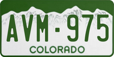 CO license plate AVM975