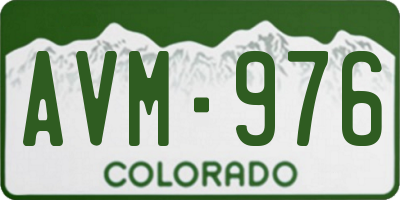 CO license plate AVM976