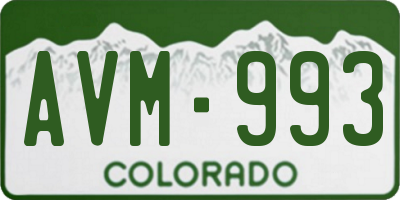 CO license plate AVM993