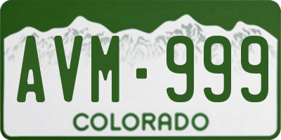 CO license plate AVM999