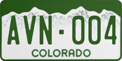 CO license plate AVN004