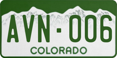 CO license plate AVN006
