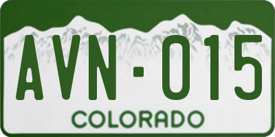 CO license plate AVN015
