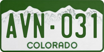 CO license plate AVN031