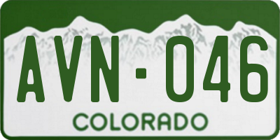 CO license plate AVN046