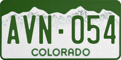 CO license plate AVN054