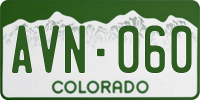 CO license plate AVN060