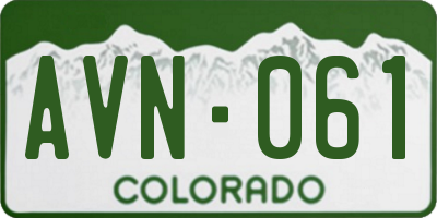CO license plate AVN061