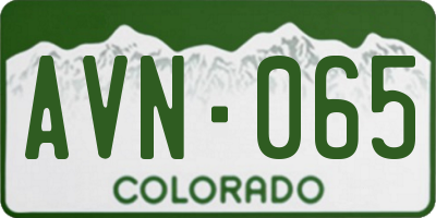 CO license plate AVN065