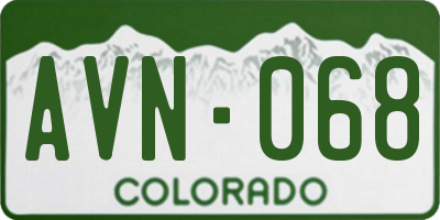 CO license plate AVN068