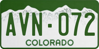 CO license plate AVN072