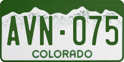 CO license plate AVN075