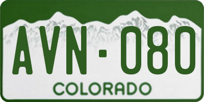 CO license plate AVN080