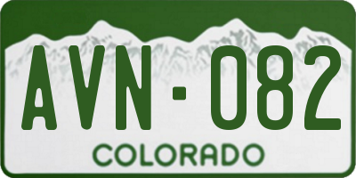 CO license plate AVN082