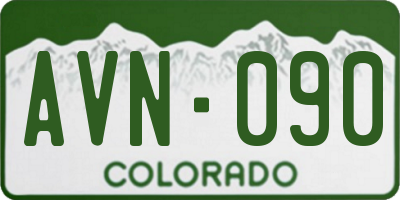 CO license plate AVN090
