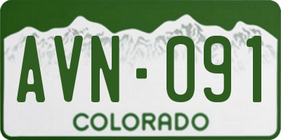 CO license plate AVN091