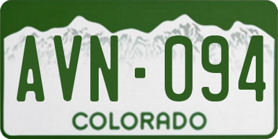 CO license plate AVN094