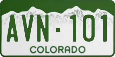 CO license plate AVN101