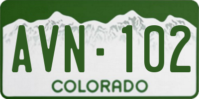 CO license plate AVN102