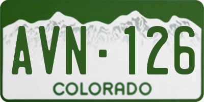 CO license plate AVN126