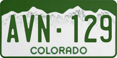 CO license plate AVN129
