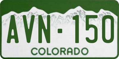 CO license plate AVN150