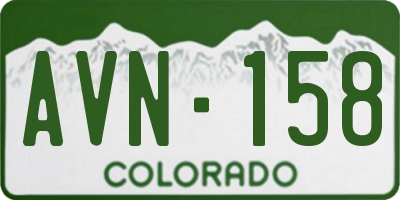 CO license plate AVN158