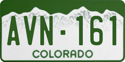 CO license plate AVN161