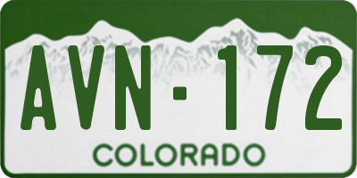 CO license plate AVN172