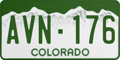 CO license plate AVN176