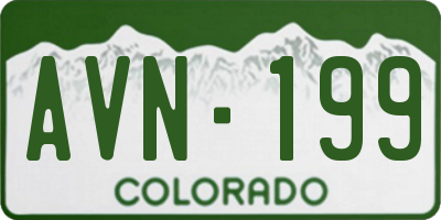 CO license plate AVN199