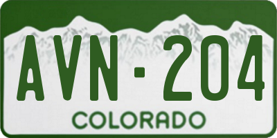 CO license plate AVN204